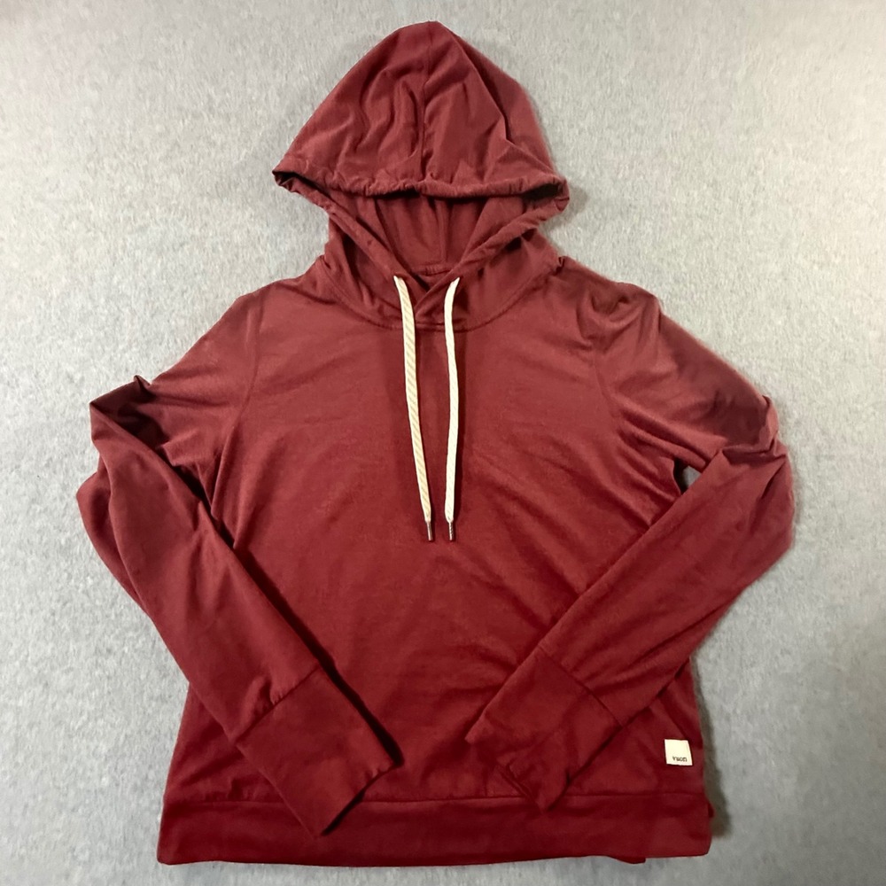 Vuori Halo Essential Hoodie Mahogany Heather DreamKnit Pullover VW226 Womens S